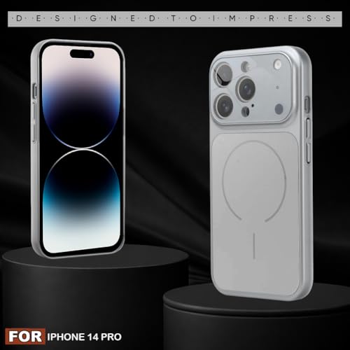 Image of SHINESTAR Premium Luxury Case Compatible with iPhone 14 Pro | Protective Back Cover with Camera Lens Safety | Wireless Charging Support | Slim Fit Durable Design | Enhanced Grip Protection Silver