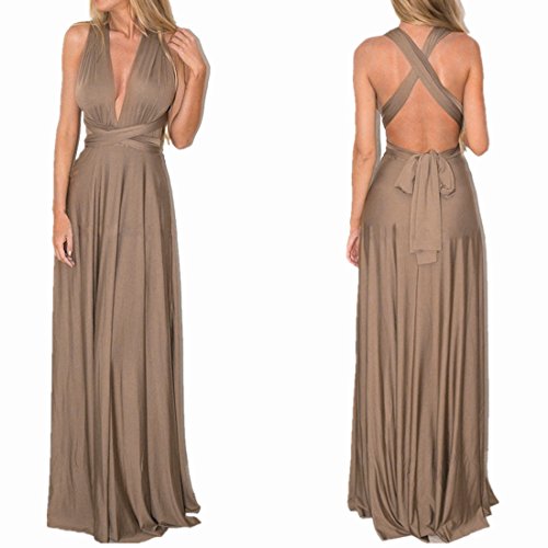 Image of Women Transformer Hi Low Evening Long Prom Dress Halter Convertible Multi Way Spaghetti Strap Wedding Cocktail Maxi Gown