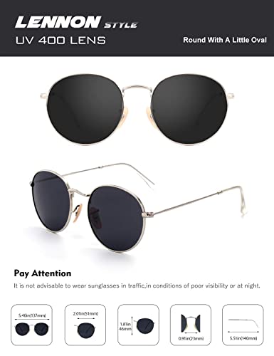 Image of CGID Retro Round Polarized Sunglasses Mens Womens Circle Metal Hippie Shades UV400 Protection E01