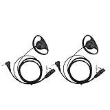 D Shaped Earpiece, Lsgoodcare 1 Pin Earhook Earphone Headset PTT and Mic Compatible for Motorola...
