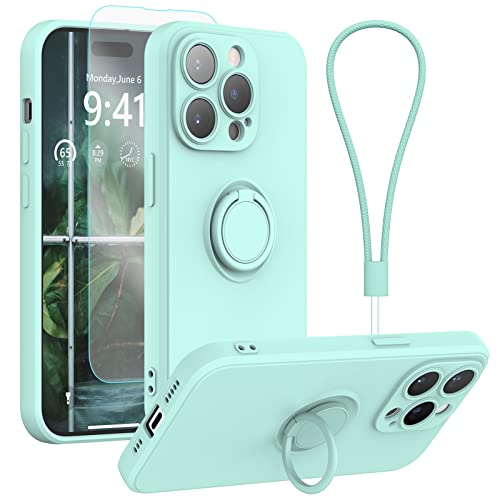 Coque iPhone 14 Pro anti-choc avec dragonne et anneau de support intégré