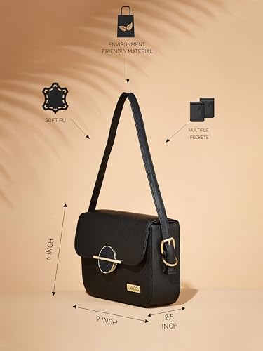 Fargo PU Women's Sling Bag Cross-Body Black - Image 5