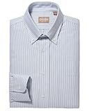 Men's Gitman Bros. Button Down Blue Stripe Oxford Shirt (US, Neck Sleeve, 16, 32, Blue Stripe)