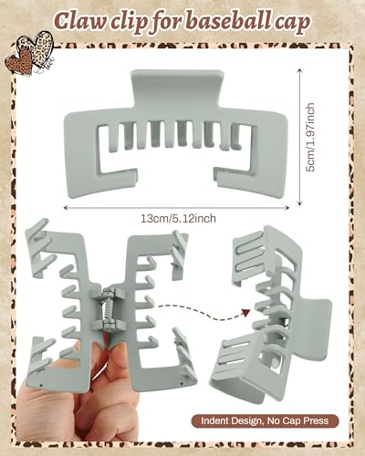 Hat-Friendly Claw Clips for Baseball Caps - 4 Pcs Trucker Hat Hair Clips for Women, Claw Clips for Thick Hair Hat Hairstyles, Gifts Hair Accessories — view 2
