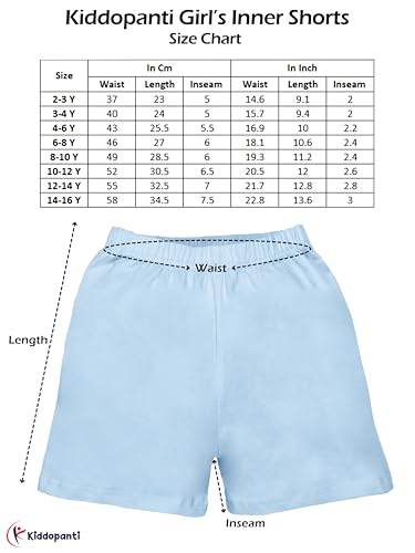 Image of KiddoPanti Girls Solid Cycling Shorts Pack of 3 | Soft & Stretchy Cotton Spandex | Comfortable Fit with Elastic Waistband | Half Tights Length Girls Inner Cycling Shorts