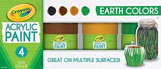Crayola Paint Set in Earth Tones, Multi-Surface Craft Paints, Painting Supplies, 4ct