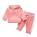 YCYU - Conjunto de ropa deportiva para bebé y niña, manga larga con estampado de 2 piezas, ropa deportiva Rosa. 0-6 Meses