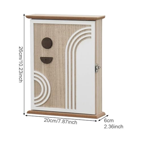 Organizador decorativo de pared Hrippy con caja de llaves de madera para entrada 4