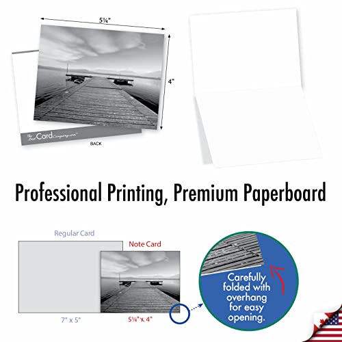 The Best Card Company - 10 Blank Note Cards With Envelopes (4 X 5.12 Inch) - Black & White Photos, Bulk Boxed Set - Slip Notes M6453Ocb #TOP1