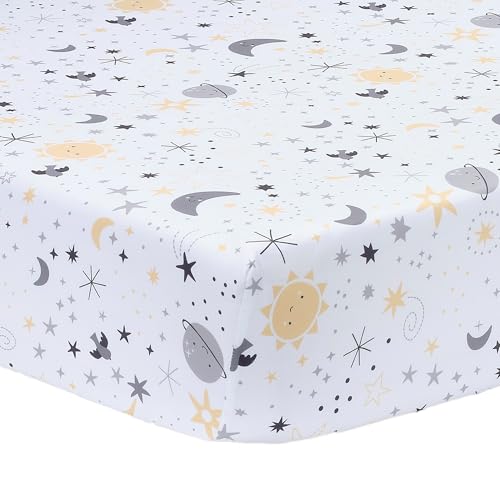 Bedtime Originals Little Star White Celestial mikrofibra łóżeczko dziecięce prześcieradło z gumką