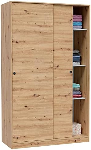 Habitdesign Wardrobe with 2 Sliding Doors, 200 x 120 x 50 cm (H x...