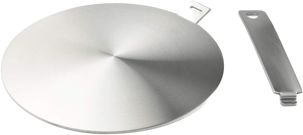 RUNZI Induction Adapter, Hob Converter Disc to Induction Heat Diffusion Plate with Handle and Separable Base (24 cm)