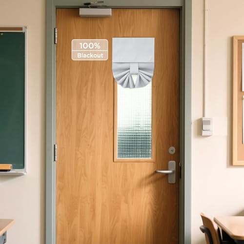 NICETOWN Classroom Door Curtains, Small Windows Curtains, Offer Privacy and Safety, Thermal Insulated Door Shade for Offices and Apartments.(8" W x36