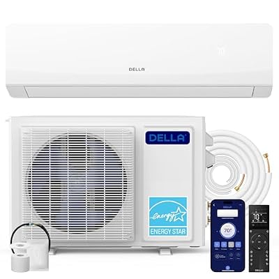 DELLA Serena 22 SEER2 18000 BTU Smart Wifi Mini Split Heat Pump Works with Alexa, Energy Star 1.5 Ton Pre-Charged 230V Ductless AC Unit Inverter System for Rooms up to 1000Sq.Ft, 16.4ft Install Kit