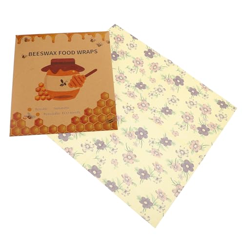 MUELODSIC Envoltorios de Cera de Abeja Reutilizables para Alimentos Set de 3 Piezas Tamaños Pequeño Mediano y Grande Tapas Prácticas para Conservar Frescura de Frutas Verduras Pan y