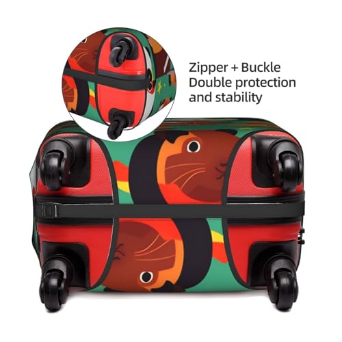 Cute Guinea Pig Print Luggage Cover For Suitcases, Travel Case Protector, Simple & Convenient Installation4
