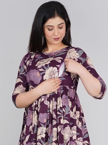 Image of Women's Maternity Kurti for Feeding Zippers |Easy Breastfeeding Kurti for Nursing Pre and Post Pregnancy (Combo of 2 Kurti)