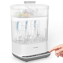 HAUTURE Bottle Sterilizer and Dryer, 6-in-1 Baby Bottle Sterilizer Esterilizador de Biberones, 10 Bottles Capacity, Electric Steam Bottle Sanitizer for Baby Bottles, Breast Pump Parts & Pacifiers