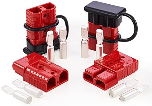 OMT Wire Connector 4 Pack, 175A Wire Harness Plug Kit for 2 to 4 Gauge Cables, 12V to 36V Battery Quick Connect Disconnect Set for Car Bike ATV Winches Lifts Motors More, Set of 4, Red
