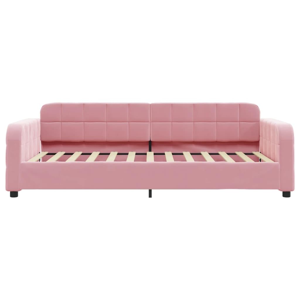 Velluto Trasformabile Divano Letto Rosa 90x200 cm