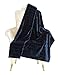 Bertte Ultra Velvet Plush Super Soft Decorative Stripe Throw Blanket-50 x 60", Navy