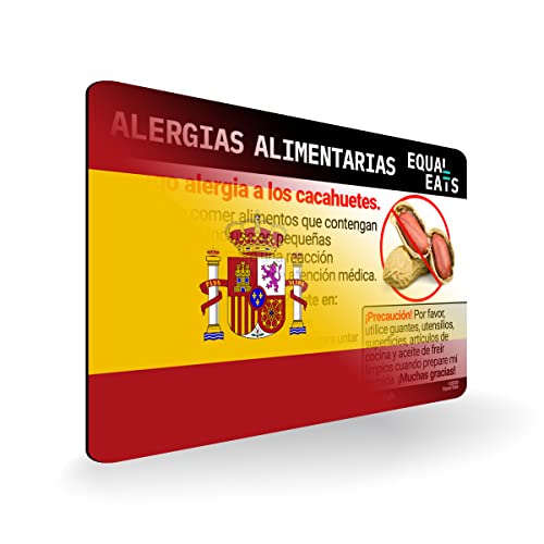 Peanut Allergy ID Card - Plastic Card to Use at Restaurants - Equal Eats (Spanish)