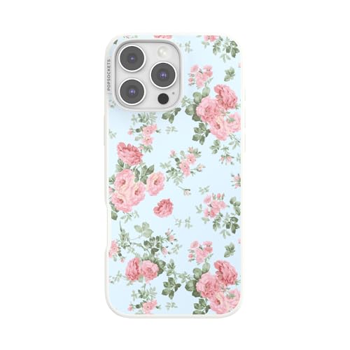 PopSockets iPhone 16 Pro Max Phone Case w/MagSafe Grip- Cottage Tutu Blue