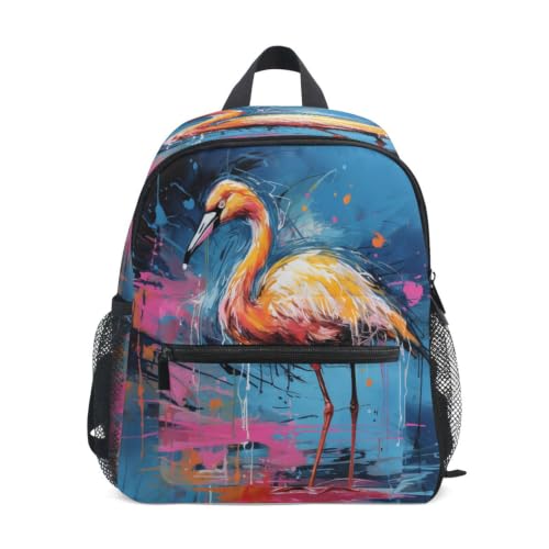Cartable pour garçons filles flamant jaune et sac d'école préscolaire pour tout-petit
