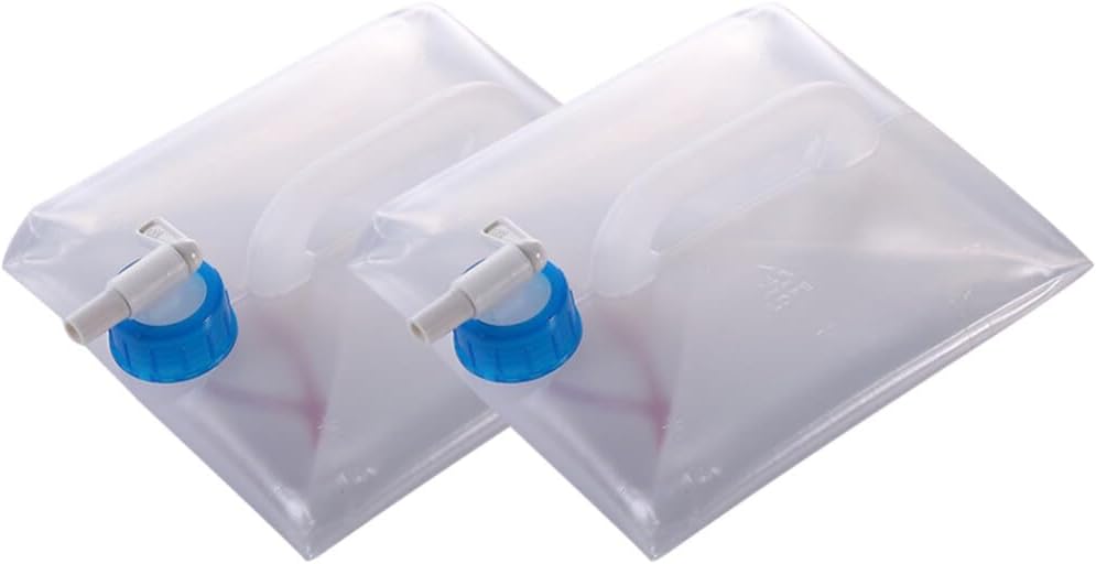 Kichvoe 2pcs Water Container Portable Outdoor Water Storage Bucket for Camping Hiking Bbq and Travel -wear Pe Material Strong Handle Transparent