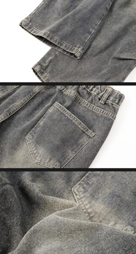 Factory Direct Sales, Vintage Straight-Cut Jeans, Loose and Wide-Legged Casual Style, Easy to Match 7