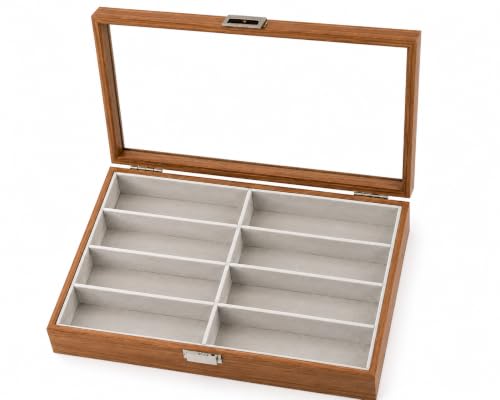 Boîte à lunettes en bois à 8 compartiments pour éviter les rayures