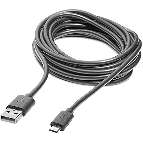 Numskull 4m Premium Extra Long PVC Charge Cable for Xbox One Controllers, Charge Micro USB Lead, Works with Smartphones/Tablets, 4 Metres Cover