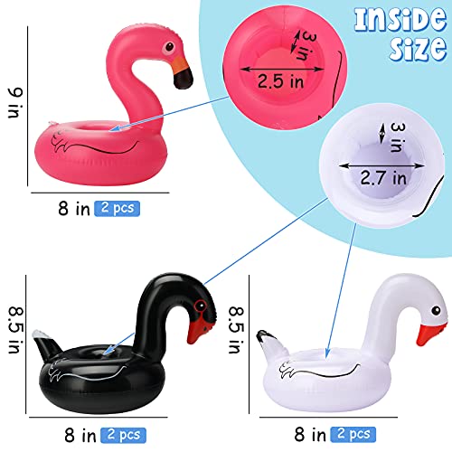 Mcpinky Inflatable Drink Holder, Drink Floats Inflatable Bird Cup Coasters Pink Flamingo Drink Holder Black And White Swans Drink Holder For Kids Water Fun Toys And Pool Party(6 Pack) #TOP1