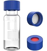 2mL Autosampler Vials with Caps, HPLC Vials, 9-425 Clear Glass Vial with Blue Screw Caps/Writing ...