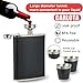 Hip Flask Gift Set, Hip Flasks for Liquor for Men with Black Leather Cover, 8 Oz Hip Flask Set, 18/8 Stainless Steel Hip Flasks for Liquor with 2 Cups & Funnel, Flasks for Liquor for Men Gift Box1