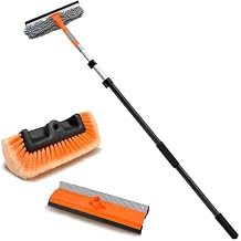 ARTIPOLY 5-12ft Squeegee for Window & 12" Car Wash Brush with Soft Bristle + 10" 2 in 1 Windshield Cleaner Squeegee