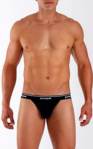 papi Men's 3-Pack Jockstrap, Athletic Supporter, Breathable Male Workout Underwear, Black/Charcoal/Heather Grey, Large