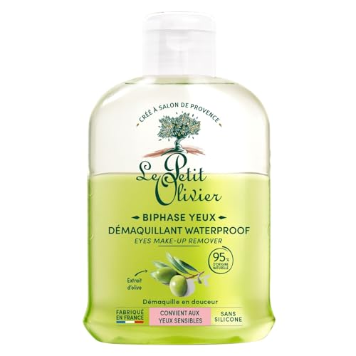 LE PETIT OLIVIER - Augen-Make-up-Entferner, wasserfest, Olivenextrakt – entfernt sanft Make-up – geeignet für empfindliche Augen – 98% natürlichen Ursprungs – ohne Silikon