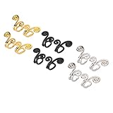 Pongnas Akupressur-Ohrringe, Gold, Silber, Schwarz, Aurikulotherapie, Schmale Ohrmanschetten-Clips, Nicht Durchbohrte Ohrringe für Frauen, Mädchen, Mütter, 6 Paar, Legierung,