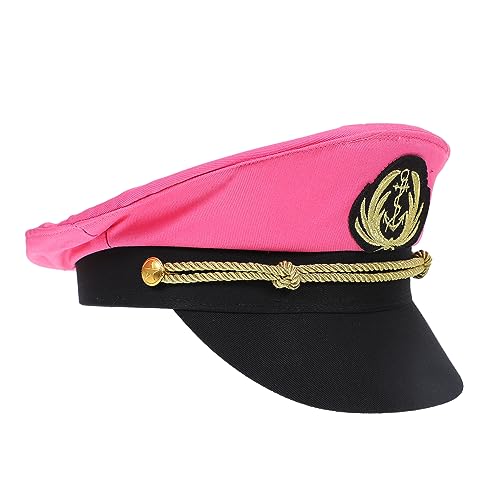 NOLITOY Nautical Captain Hat for Men Women Embroidered Sailor Hat for Parties Cosplay and Stage Performances Classic Sea Themed Accessory Cotton