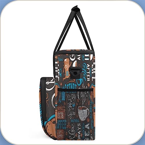 Image of Blue Coffee Cafe Maker Carrying Bag Travel Case Compatible with Keurig K-Mini or K-Mini Plus Portable Single Serve Coffee Brewer Case with Pockets for K-cup Pods