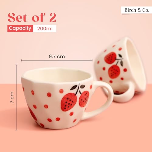 Image of Cups & Mugs - Coffee Mugs Set of 2 - Tea Cup - Ceramic Coffee Cup, Elegant Gift Pack, Microwave and Dishwasher Safe, Stylish Modern Design for Home & Office,RedRush Cup
