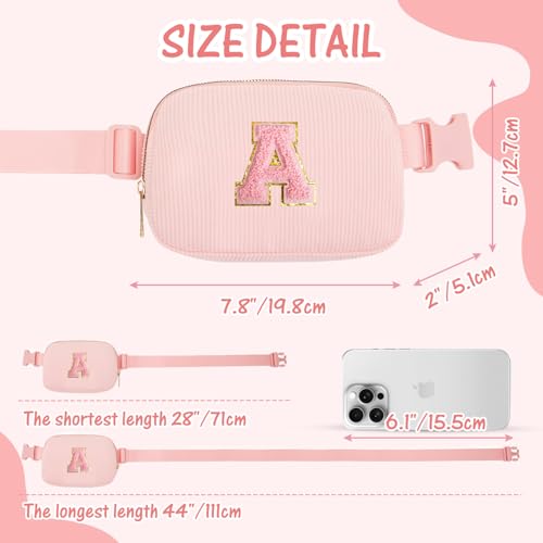 Image of Gitus Gifts for 10-16 Year Old Girls: Christmas Gifts for Teen Girls & Women - Fanny Pack with Initial Letter Patch Belt Bag Crossbody Bag - Trendy Stuff (Light Pink-A)