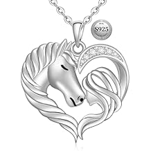 Fenthring Horse Necklace for Women Horse Necklaces Sterling Silver Heart Pendant for Charm Mothers Day Lover Gift