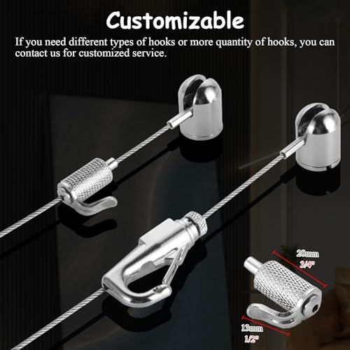 Image of Picture Rail Hanging System - Adjustable 1.6ft to 9.8ft Clear String for Art Display, Upgraded Picture Frame & Mirror Hanging Kit, Versatile Wall Mount Hardware
