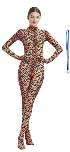 Combinaison Zentai tigre femme sans capuche pour soirées déguisées et spectacles