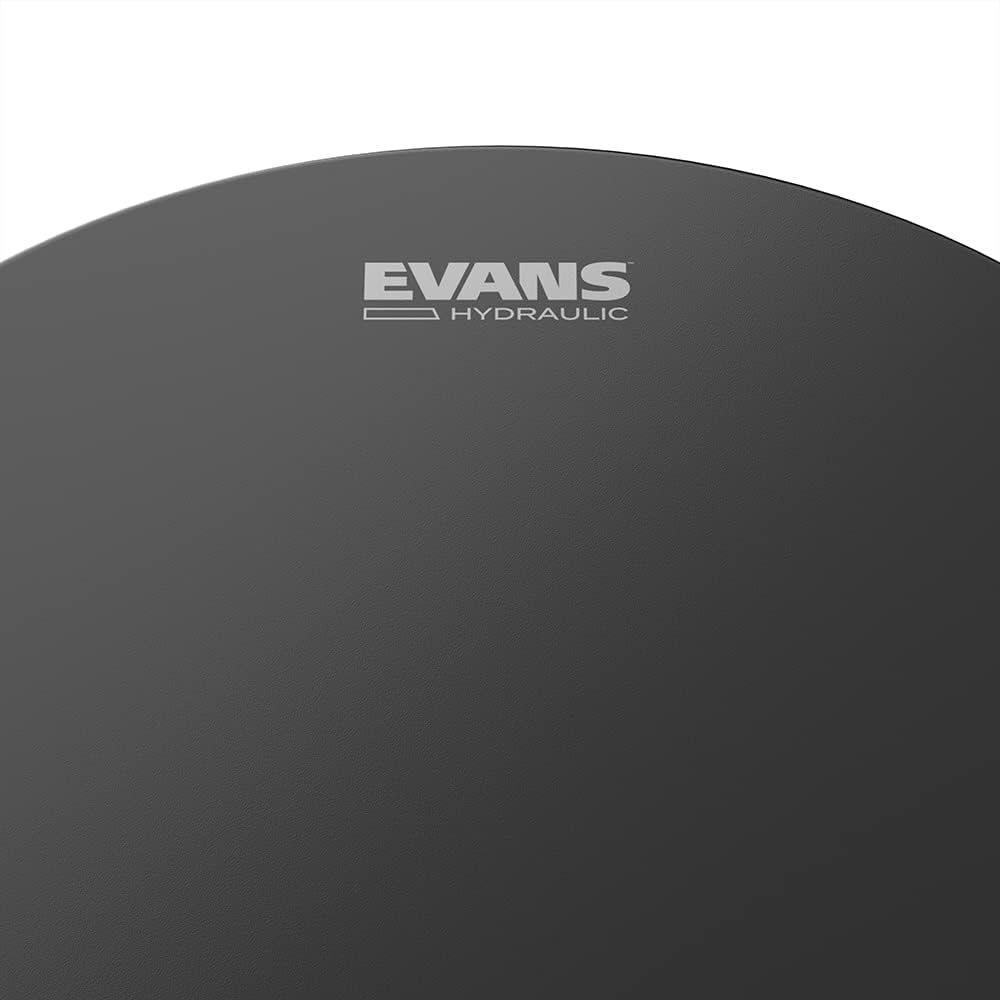 Evans Hydraulic Drum Heads - Drum Head with Layer of Oil - Supresses Unwanted Overtones - Frost Coating for Warmth, Focus, Depth - Ideal for Early Rock Sound - Black, 13 Inch