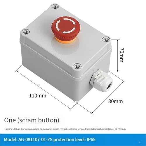 Caja de interruptor de botón para solucionar cortes de energía y control de motor negro 2