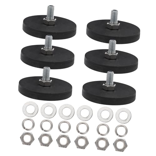 Imanes recubiertos de goma M6 con base magnética de alta resistencia estructural 6 piezas