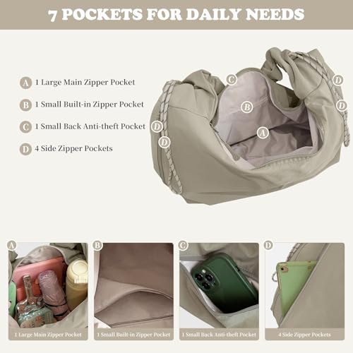 Bolso Hobo Grande de Nylon para Mujer miniatura 5